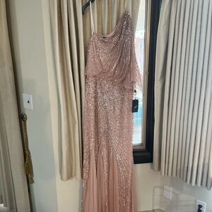 Elegant One-Shoulder Adianna Papell Gown NWT